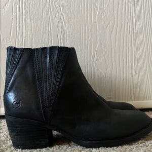 Born Black Leather Ankle Booties